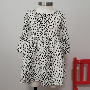 Spotted Bell-Sleeve Toddler Dress